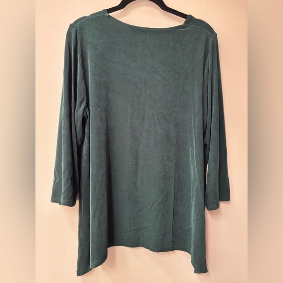 Chico's Dark Green Long Sleeve Top - Picture 3 of 5